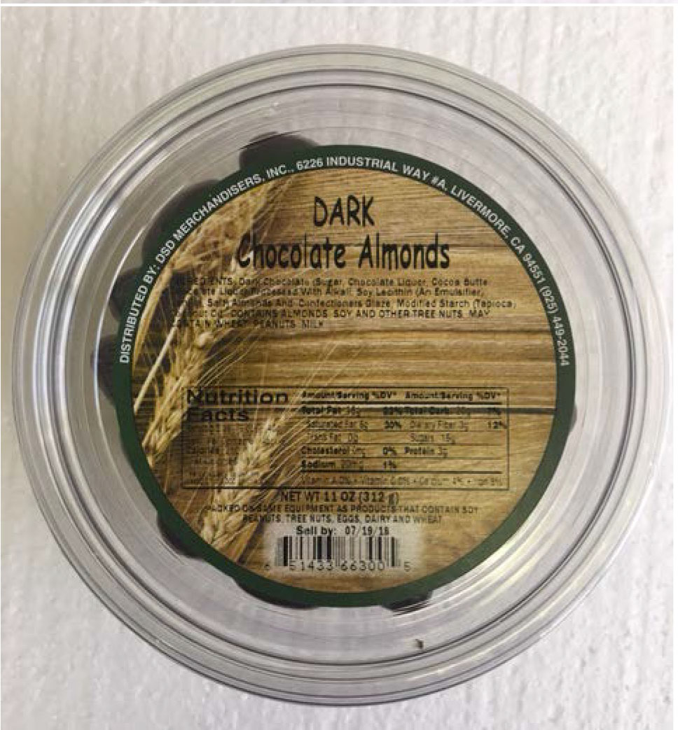 DSD Merchandisers, Inc. Voluntary Recalls Dark Chocolate Almond Products Due to Undeclared Milk Allergen